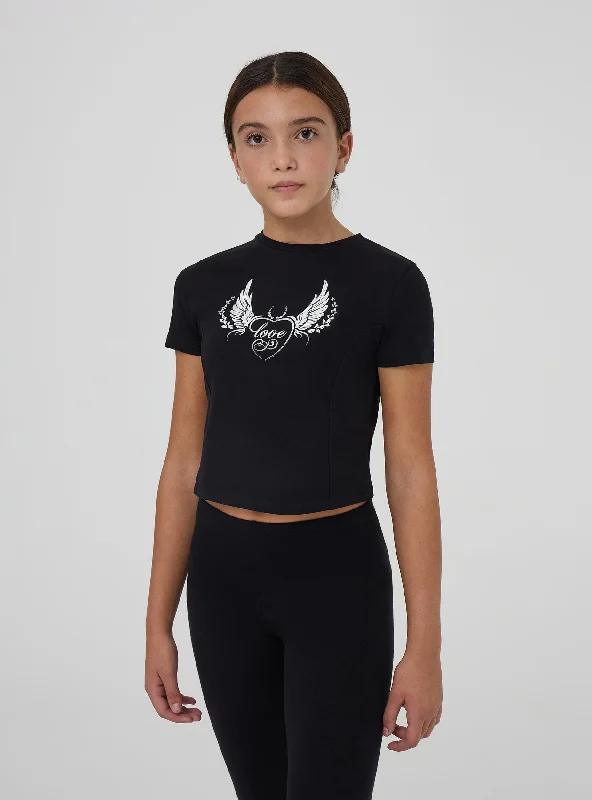 Men's Shirts with Lace-Up HemlinesKids Girls Short-sleeved T-shirt