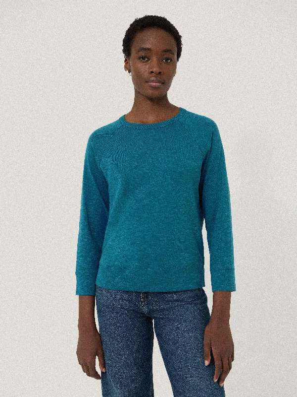 Striped Men's TopsCotton Luxe Raglan Tee | Calm Blue