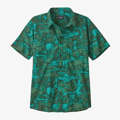 Men's Iron-Free Shirts for Wrinkle-Resistant WearPatagonia Go To S/S Shirt-Cliffs and Waves: Conifer Green Men's Iron-Free Shirts for Wrinkle-Resistant WearPatagonia Go To S/S Shirt-Cliffs and Waves: Conifer Green