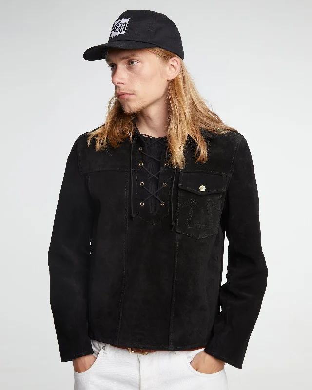 Men's Bamboo Fiber Shirts for Softness and BreathabilityOutlaw Shirt Leather Black