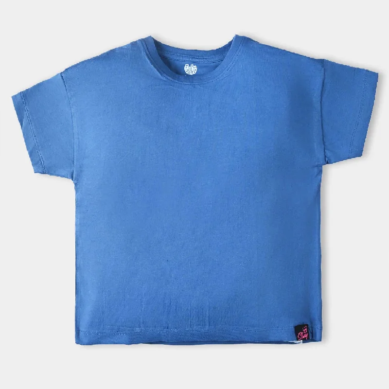 Men's Shirts with Short PlacketsGirls Lycra Jersey T-Shirt H/S Basic-True Navy