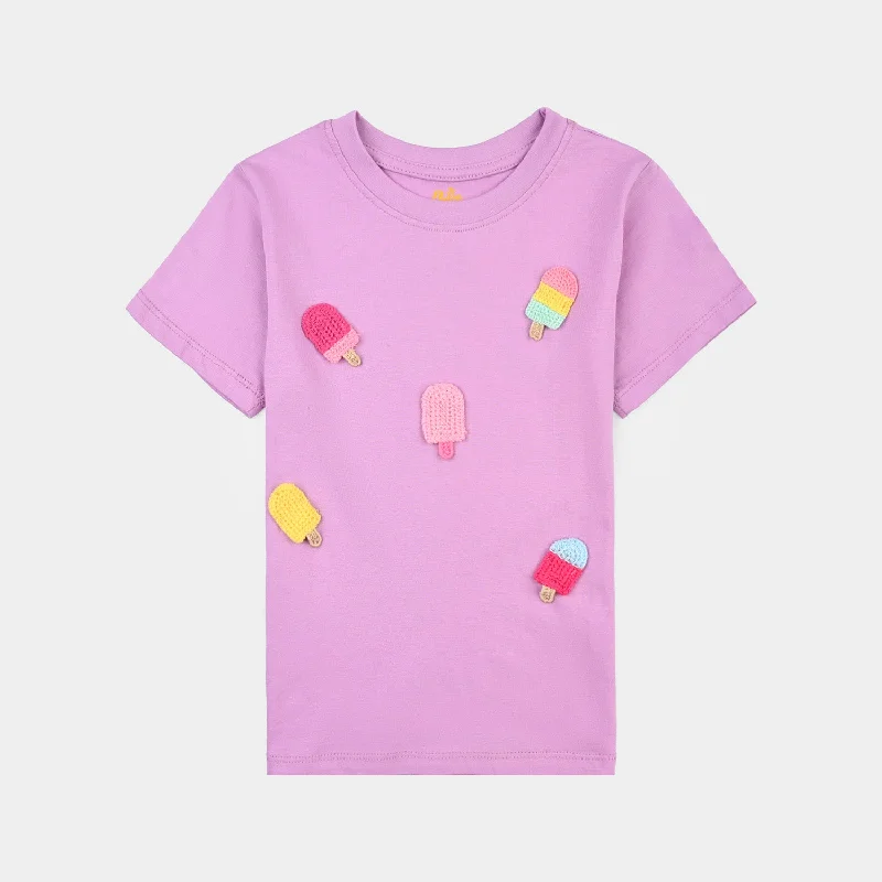 Solid-Colored Men's ShirtsGirls Cotton Jersey T-Shirt H/S Ice Cream