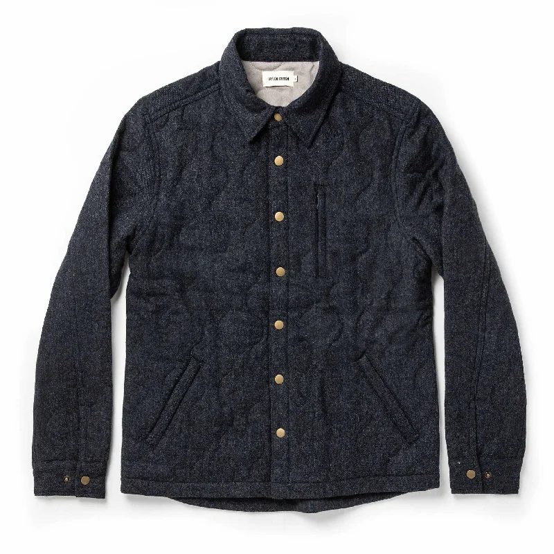 Men's Coats for HikingThe Wilton Jacket in Navy Birdseye Wool