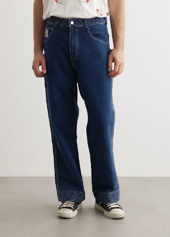 Jeans for Men with a Big BellyEmbroidered Denim Knolly Brook Trousers