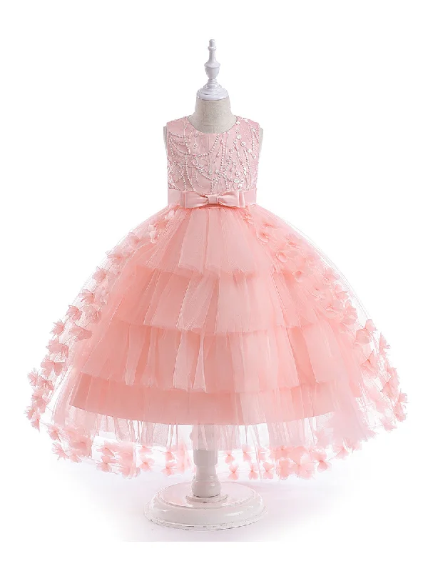 women's flowy dressesPrincess Ball Gown Scoop Embroidery Tiered Flower Girl Dresses with Belt women's flowy dressesPrincess Ball Gown Scoop Embroidery Tiered Flower Girl Dresses with Belt