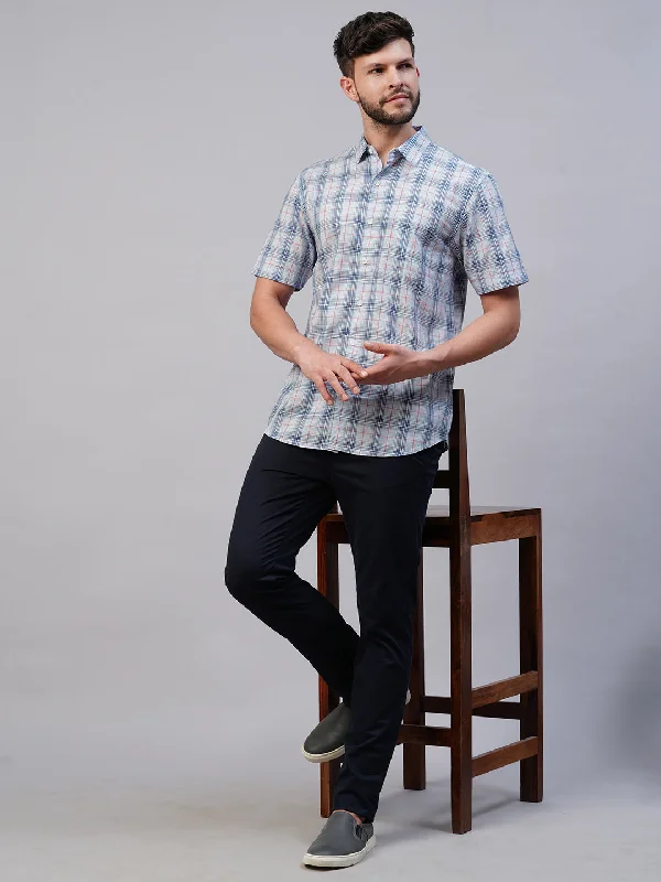 Men's Insulated Shirts for Cold WeatherMen's Blue Cotton Lyocell Regular Fit Checked Shirt Men's Insulated Shirts for Cold WeatherMen's Blue Cotton Lyocell Regular Fit Checked Shirt
