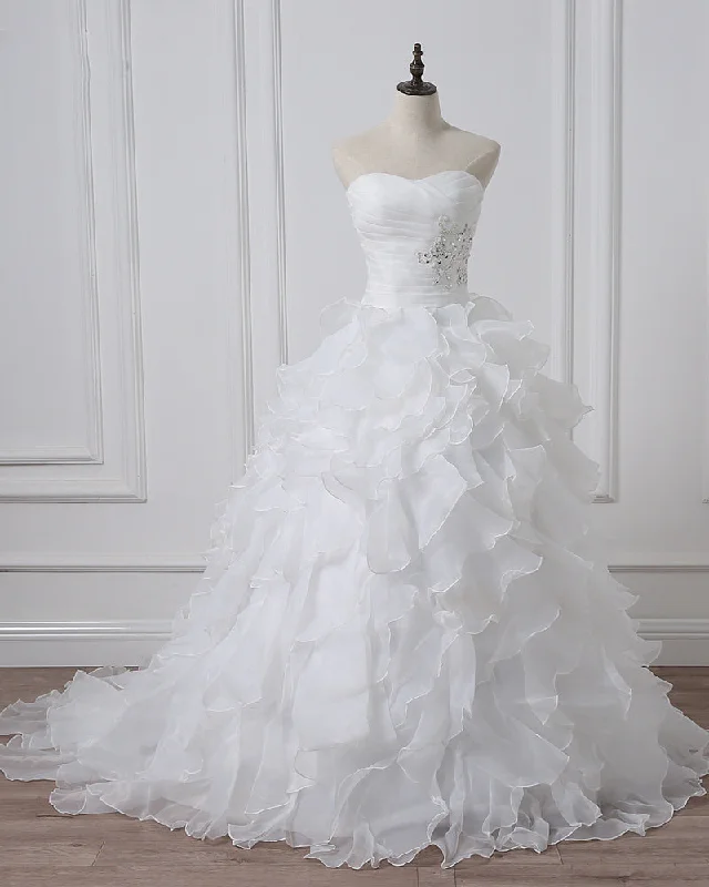 Asymmetric DressRuffle Organza Ball Gown Wedding Dresses Sweetheart Bridal Dresses Robe De Mariee Asymmetric DressRuffle Organza Ball Gown Wedding Dresses Sweetheart Bridal Dresses Robe De Mariee