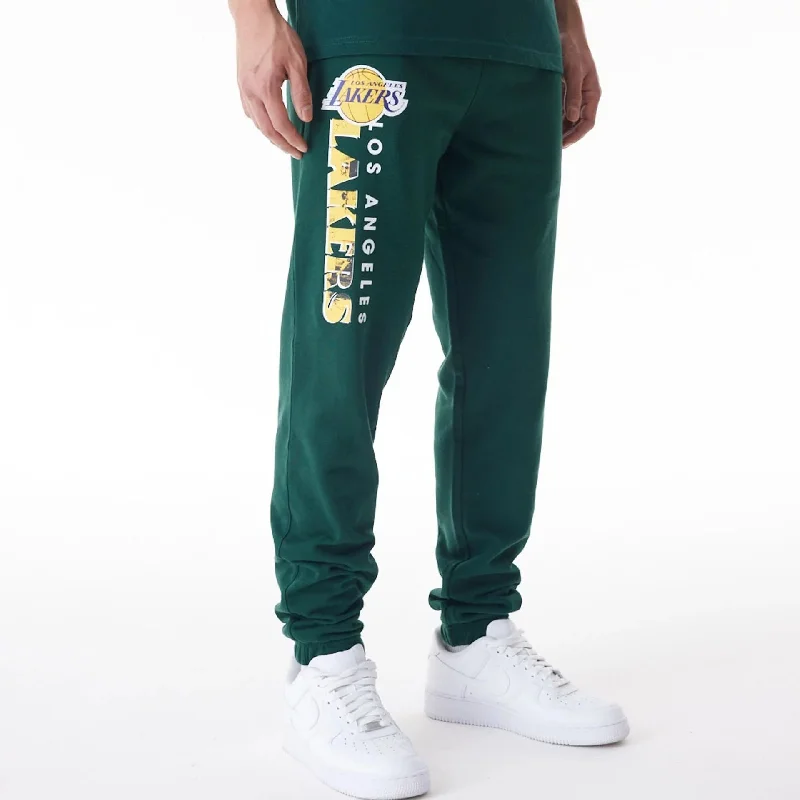 Men's Patterned Pants with Camouflage PrintsLA Lakers NBA Graphic Dark Green Joggers