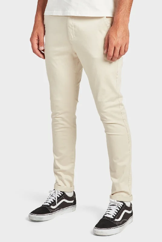 Men's Zippered Pants for SecuritySkinny Stretch Chino