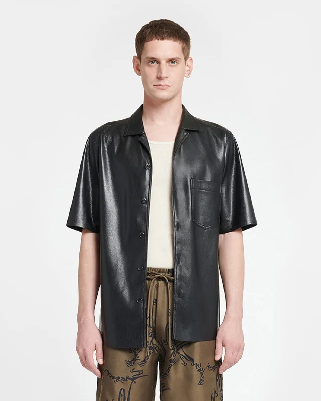 Men's Patterned Button-Down Shirts for Added InterestBodil - Okobor™ Alt-Leather Shirt - Black