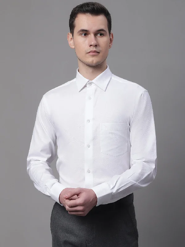 Men's Thermal Shirts for Winter WarmthMen's White Formal Self Textured Full Sleeve Shirt Men's Thermal Shirts for Winter WarmthMen's White Formal Self Textured Full Sleeve Shirt