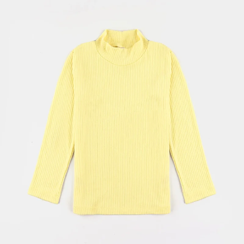 Men's Shirts with Pin CollarsKids Unisex Turtle Neck T-Shirt-L.Yellow