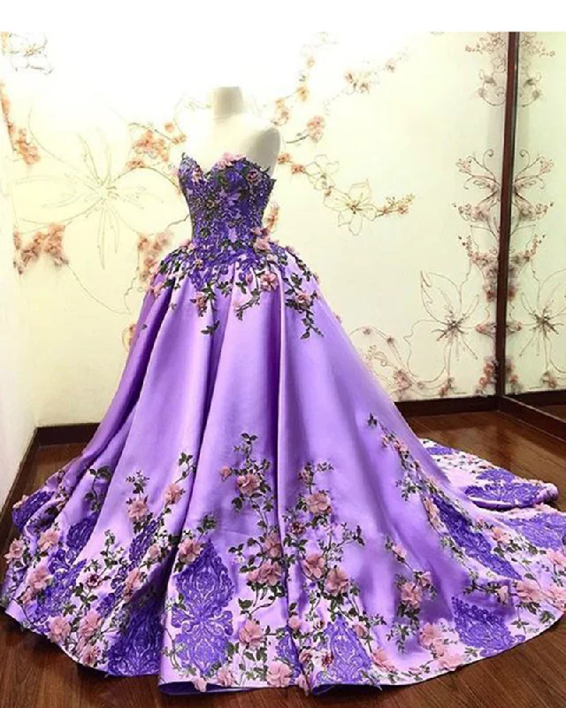 women's curve-hugging dressesLilac Floral Print Pattern Ball Gown Prom Party Dress,Sweetheart Wedding Dress,Quinceanra Gown PL07056 women's curve-hugging dressesLilac Floral Print Pattern Ball Gown Prom Party Dress,Sweetheart Wedding Dress,Quinceanra Gown PL07056