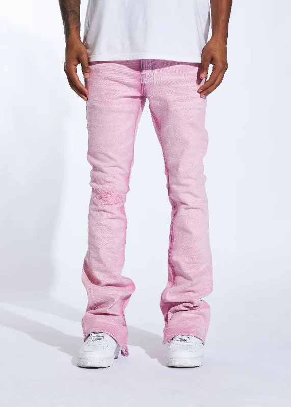 Men's Jeans with RipsArch Stacked Denim (Pink Wash)