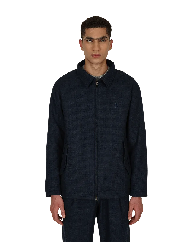 Men's Coats with Water-Repellent FabricWool Blend Short Jacket Blue