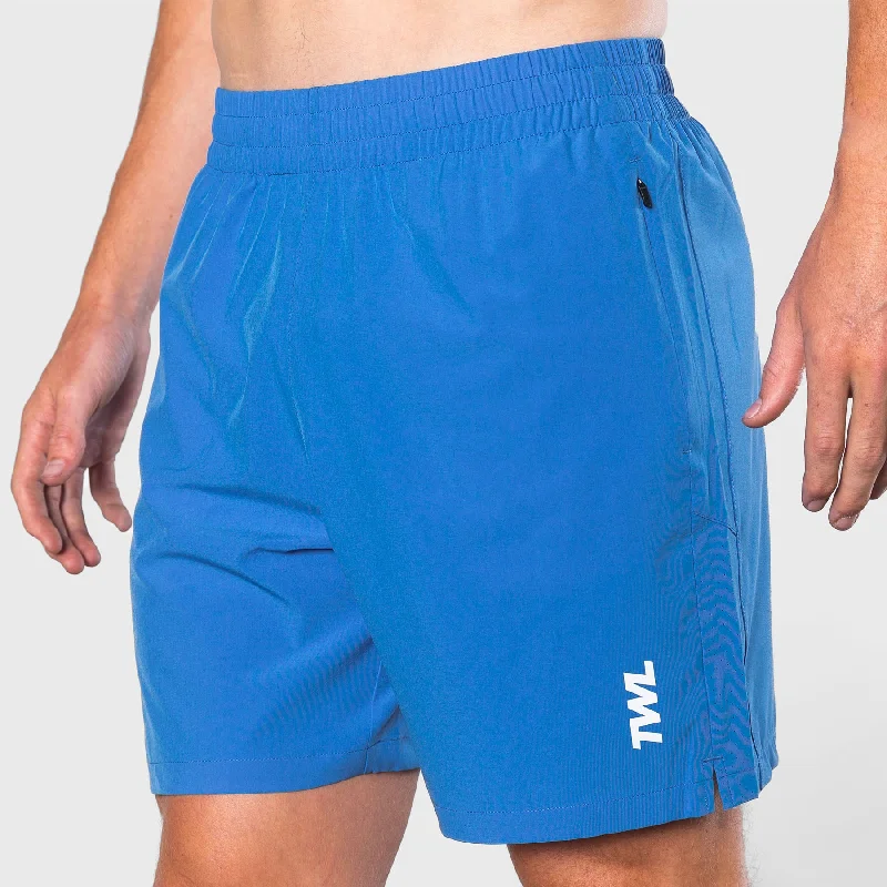 Men's Patterned Pants with PlaidsTWL - MEN'S REP SHORTS - COBALT/WHITE