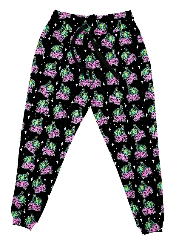 Men's Bike Shorts for CyclingCherry Skull (Black) Unisex Joggers
