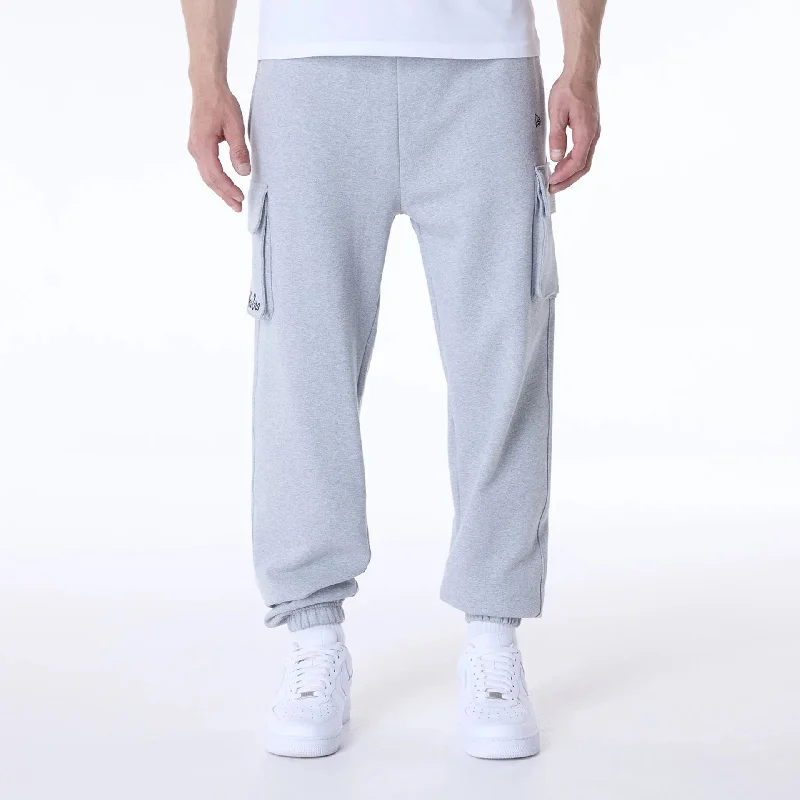 Men's High-Waisted Pants for a Retro StyleNew Era Script Grey Fleece Joggers