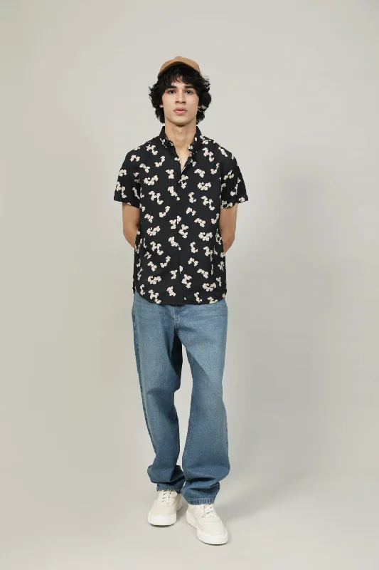 Men's Solid-Color Button-Down Shirts for VersatilityBUTTON DOWN PRINTED SHIRT