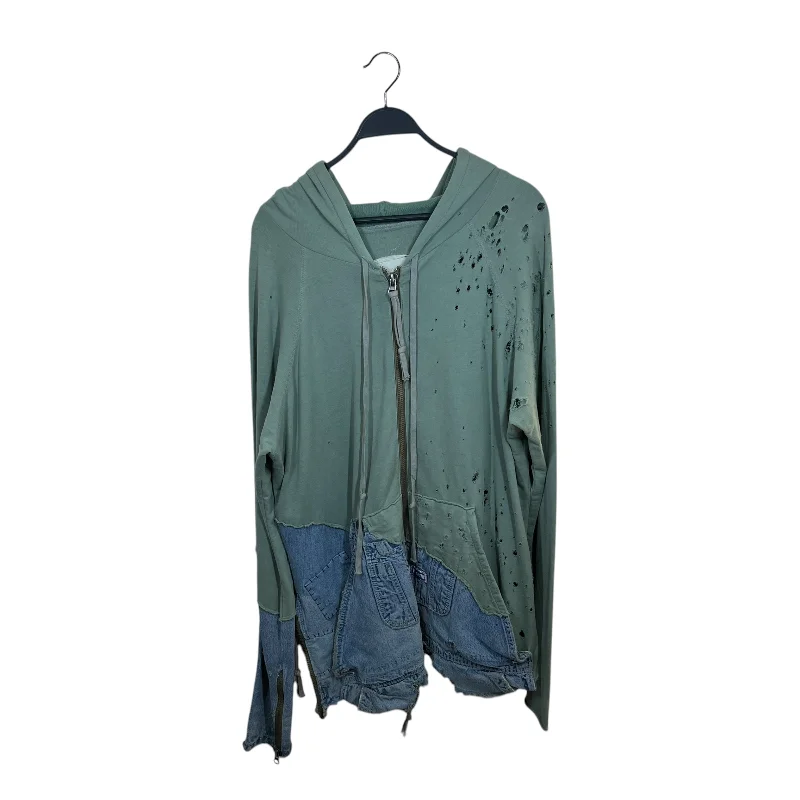 Hipster Men's JeansGREG LAUREN/Zip Up Hoodie/4/Cotton/GRN/denim bottom
