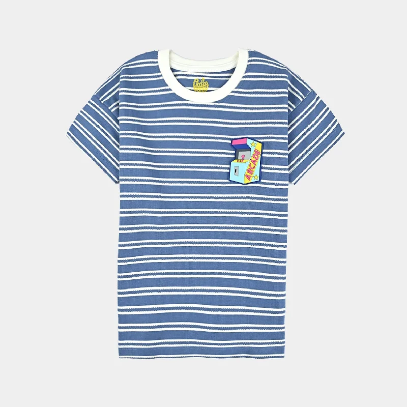 Men's Shirts with Embellished SleevesBoys Jacquard T-Shirt H/S ARCADE-Blue