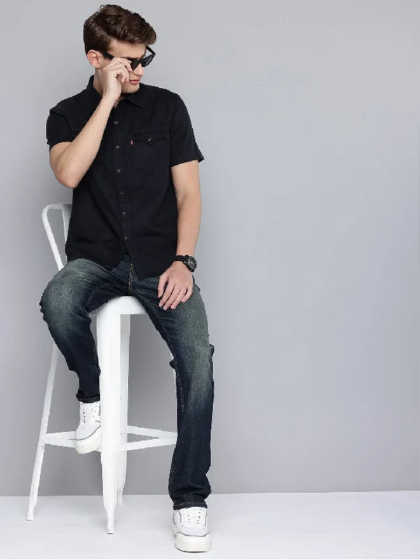Men's Jeans with a Destroyed LookMen's 511 Dark Blue Slim Fit Jeans