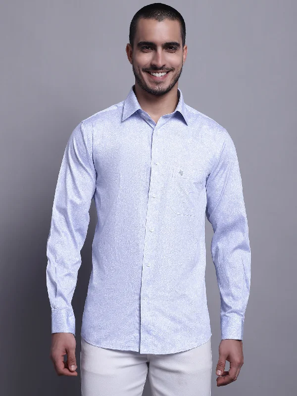 Men's Collared Shirts for Formal OccasionsMen's Sky Blue Party Floral Print Full Sleeve Shirt Men's Collared Shirts for Formal OccasionsMen's Sky Blue Party Floral Print Full Sleeve Shirt