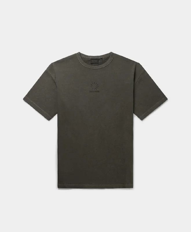 Solid-Colored Men's ShirtsObsidian Black Buffering Oversized T-Shirt