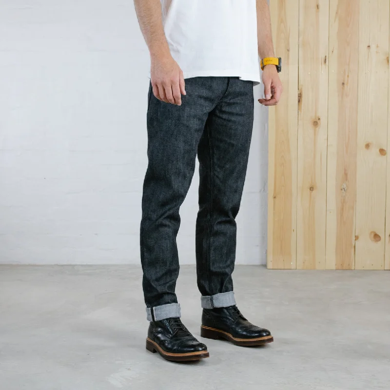 Men's Jeans with Fashionable RipsMen - Japanese Black Lightweight Stretch Selvedge.