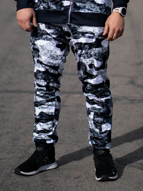 Men's Pants with Adjustable WaistbandsSnow Camo Crushed Velvet Unisex Joggers