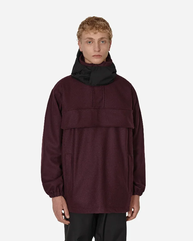 Men's Coats with Velcro ClosuresWool Cloth Smock Jacket Red