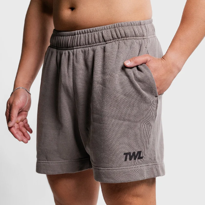 Men's Pants with Button-Down PocketsTWL - RELAXED TRACK SHORTS - FADED GREY