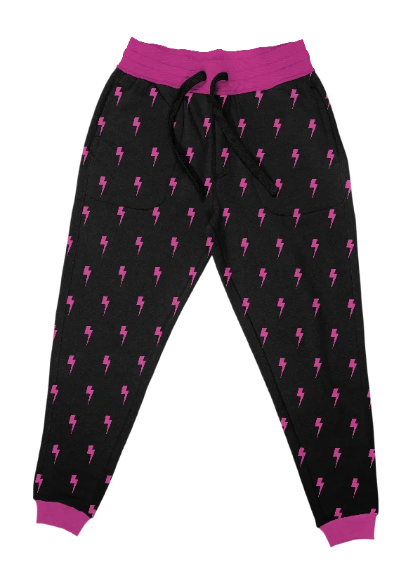 Men's Pants with Slant PocketsNeon Pink Bolt Unisex Joggers