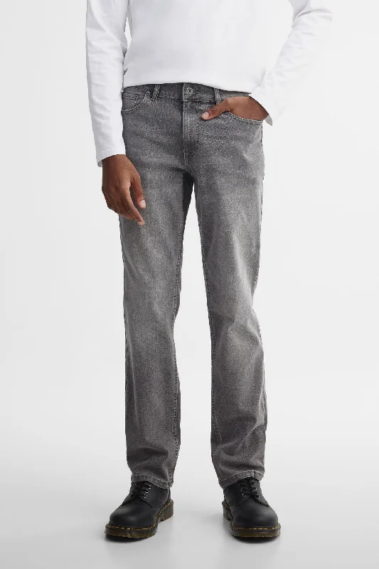Men's Jeans with EmbroideryJeans jambe droite coupe confort - Homme