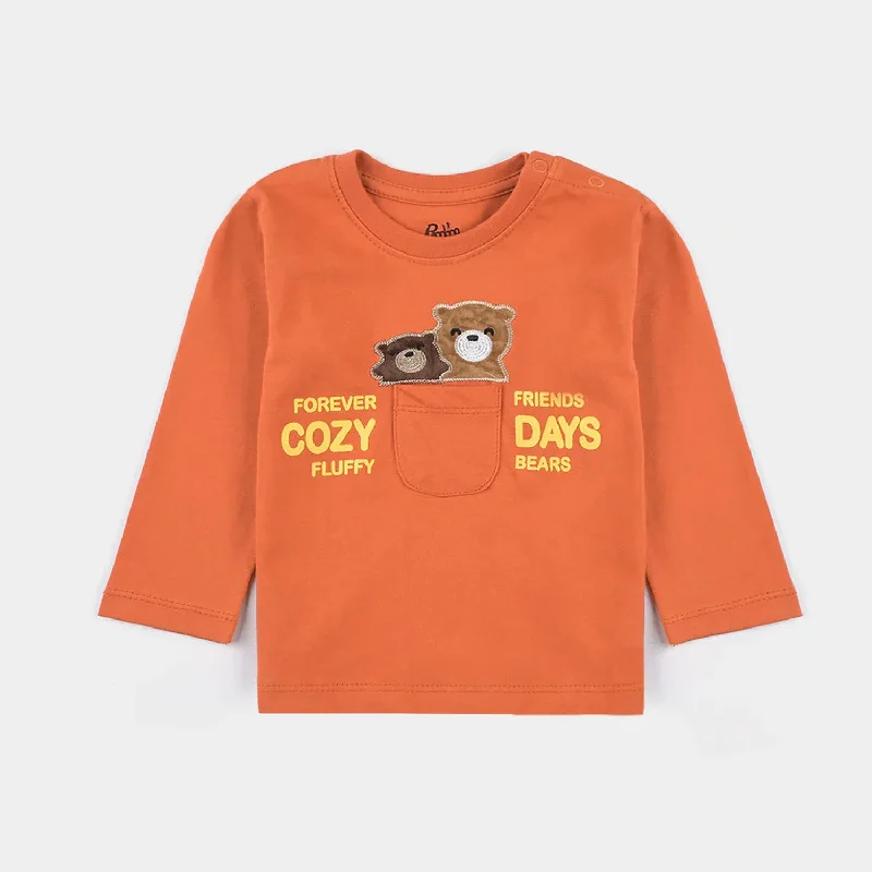 Men's Shirts with Logo EmbossmentsInfant Boys Cotton Jersey T-Shirt Forever Friend-Orange Men's Shirts with Logo EmbossmentsInfant Boys Cotton Jersey T-Shirt Forever Friend-Orange