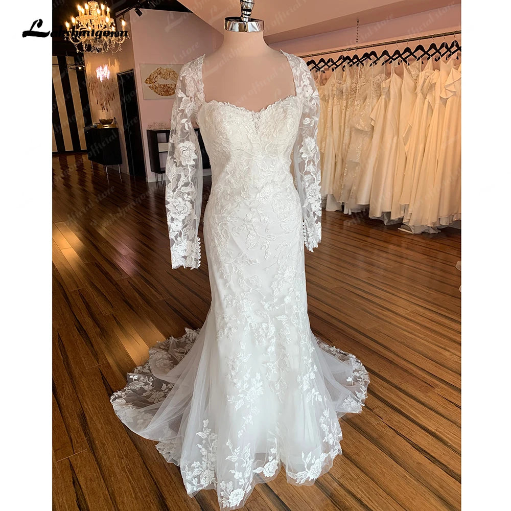 women's high-end dressesLakshmigow Long Sleeves Lace Mermaid Wedding Dress 2025 Trouwjurken Vintage Sweetheart Boho Wedding Gowns Vestidos de Nova women's high-end dressesLakshmigow Long Sleeves Lace Mermaid Wedding Dress 2025 Trouwjurken Vintage Sweetheart Boho Wedding Gowns Vestidos de Nova