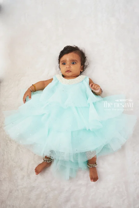 Statement DressEnchanted Ice Blue Tulle Party Dress for Girls