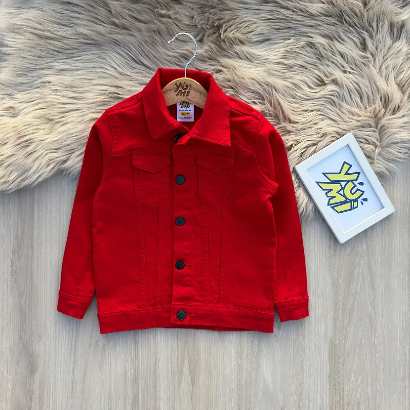 Fashionable Men's JeansVibrant Red Jacket for Kids