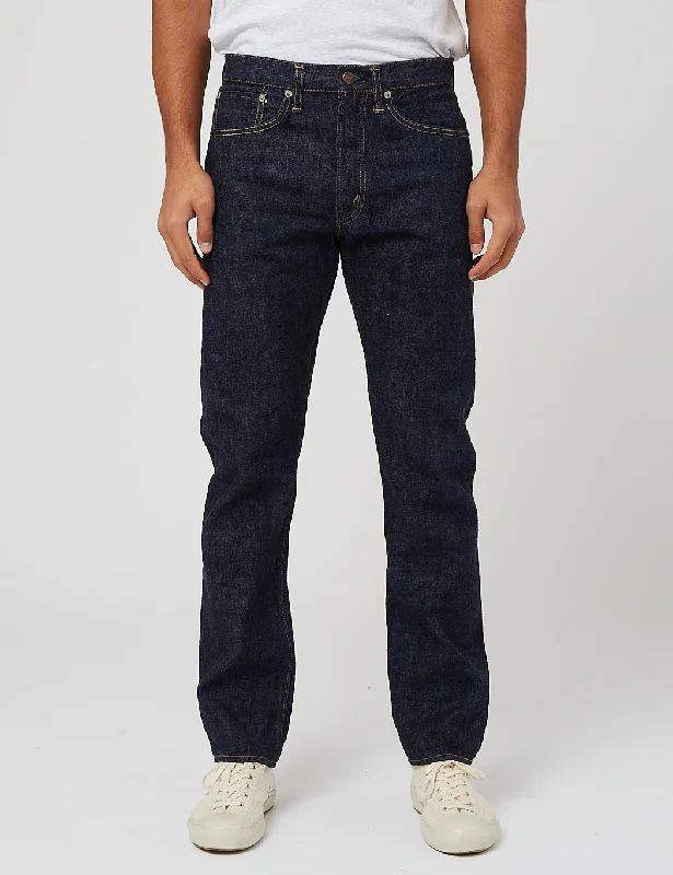 Leather Patch Embellished Men's JeansorSlow 107 Ivy League Slim Jean - One Wash