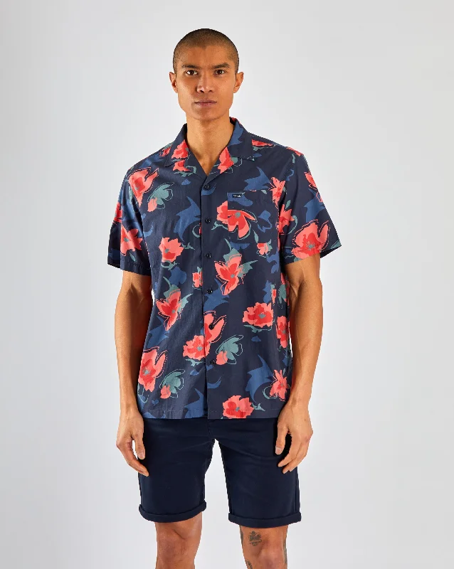 Men's Unique Dress Shirts for a Statement LookKiefer SS Shirt Navy Print