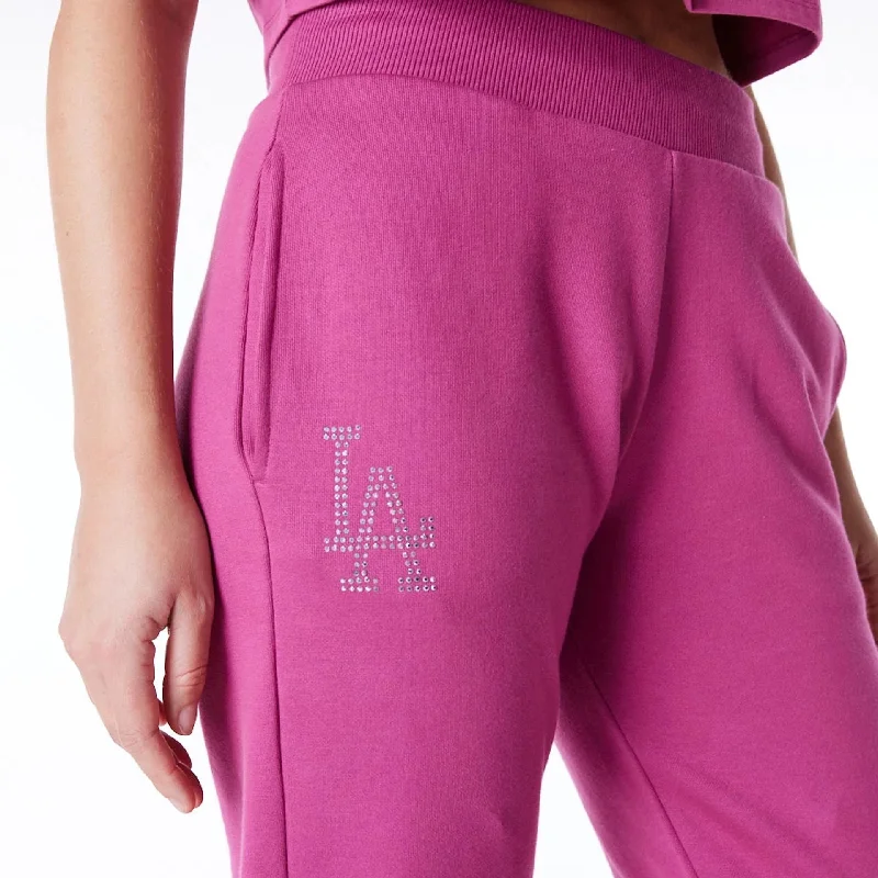 Men's Pants with Belt LoopsLA Dodgers Womens MLB Diamante Purple Fleece Joggers