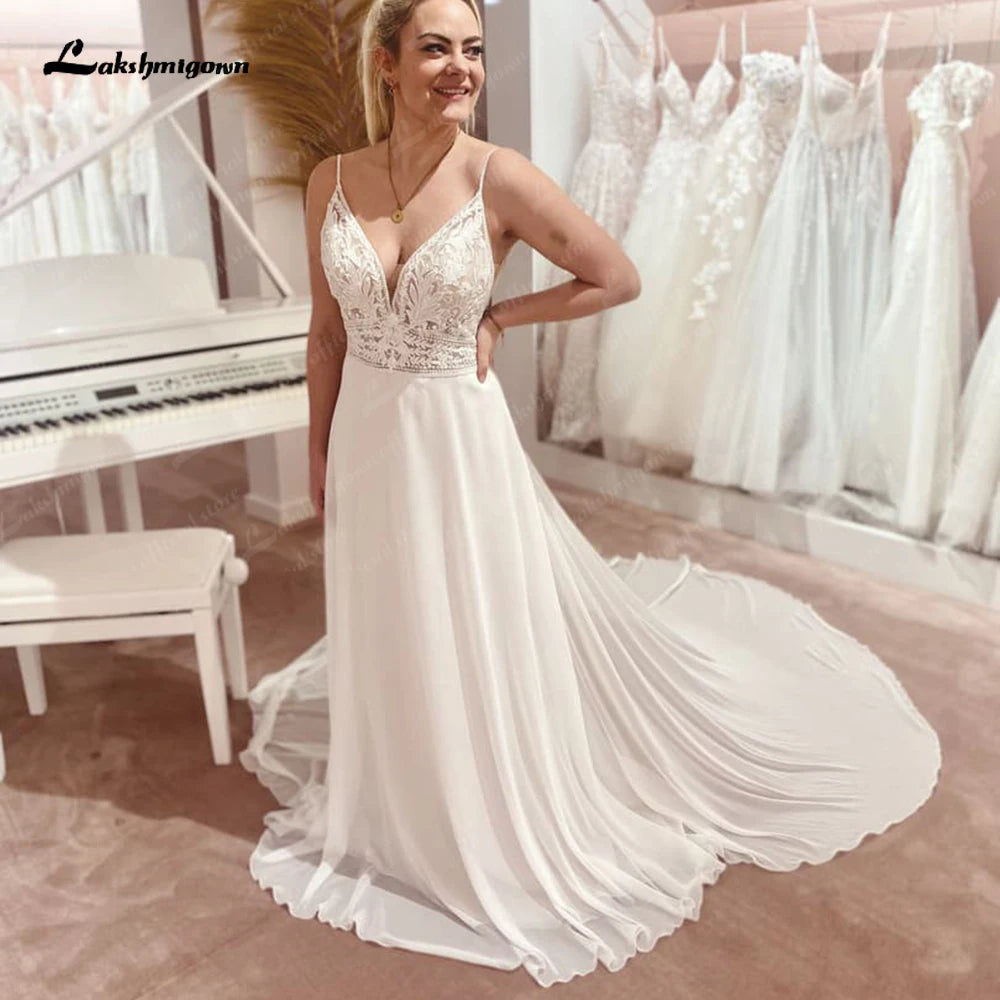 Sweetheart Neckline DressRoycebridal Off White Lace Chiffon A-Line Boho Wedding Dress 2024 V Neck Elegant Beach Bridal Gowns vestidos para mujer Sweetheart Neckline DressRoycebridal Off White Lace Chiffon A-Line Boho Wedding Dress 2024 V Neck Elegant Beach Bridal Gowns vestidos para mujer