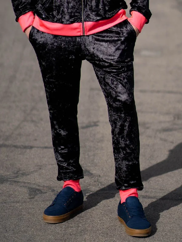 Men's Pants with Pleated FrontsNeon Crushed Velvet Unisex Joggers
