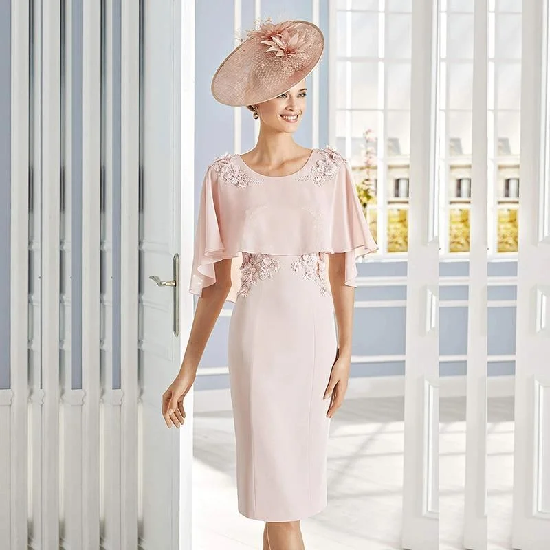 Ruffled Hem DressElegant Tea-Length Mother Of The Bride Dresses