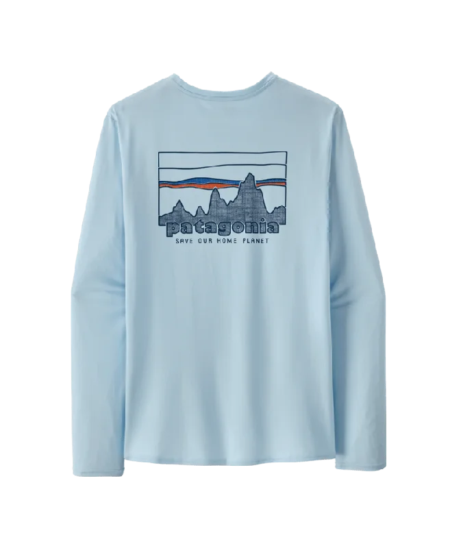 Men's Camouflage Shirts for an Outdoor AppealPatagonia Cap Cool Daily Graphic L/S Shirt-73 Skyline: Chilled Blue Men's Camouflage Shirts for an Outdoor AppealPatagonia Cap Cool Daily Graphic L/S Shirt-73 Skyline: Chilled Blue