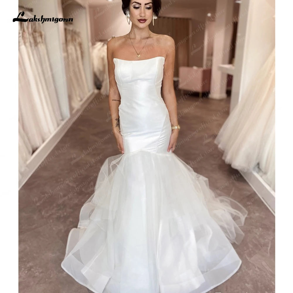 Velveteen DressLakshmigown Strapless Mermaid Organza Boho Wedding Dress 2025 Off White Ruched Beach Bridal Gowns vestidos para mujer Velveteen DressLakshmigown Strapless Mermaid Organza Boho Wedding Dress 2025 Off White Ruched Beach Bridal Gowns vestidos para mujer