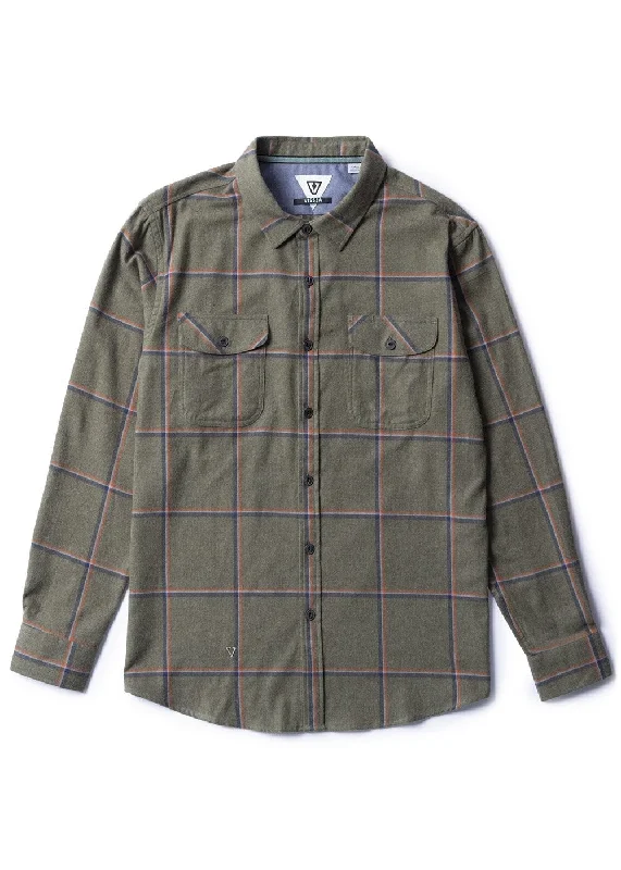 Men's Easy-Care Shirts for Busy LifestylesVissla Central Coast Eco Flannel L/S Shirt-Dark Olive Men's Easy-Care Shirts for Busy LifestylesVissla Central Coast Eco Flannel L/S Shirt-Dark Olive