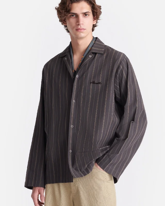 Men's Designer Dress Shirts for High-End FashionShaun - Striped Shirt - Washed Black Men's Designer Dress Shirts for High-End FashionShaun - Striped Shirt - Washed Black