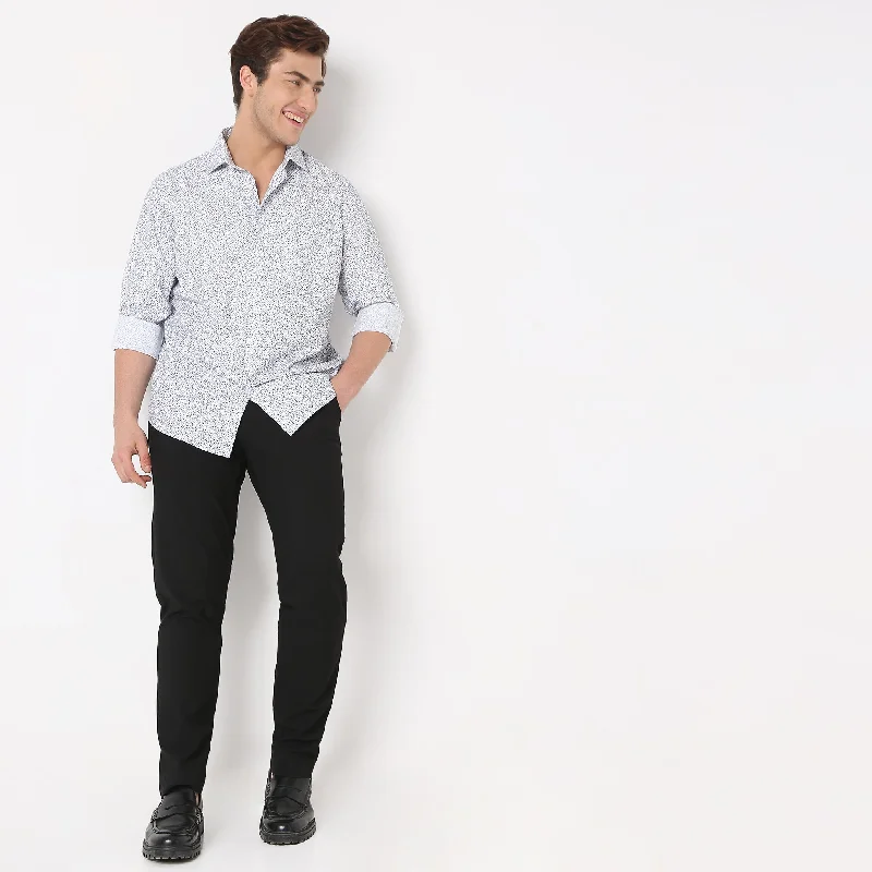 Men's Solid-Color Button-Down Shirts for VersatilityRegular Fit Printed Shirt