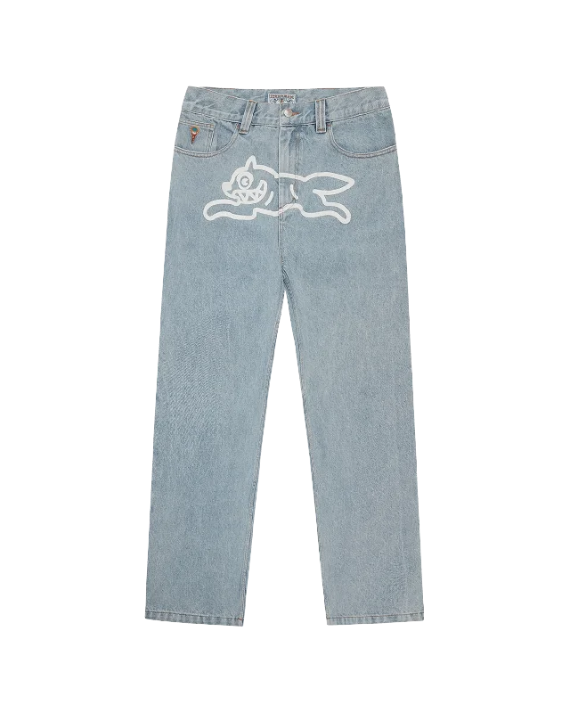 High-Quality Men's JeansRunning Dog Double Scoop Denim Pant
